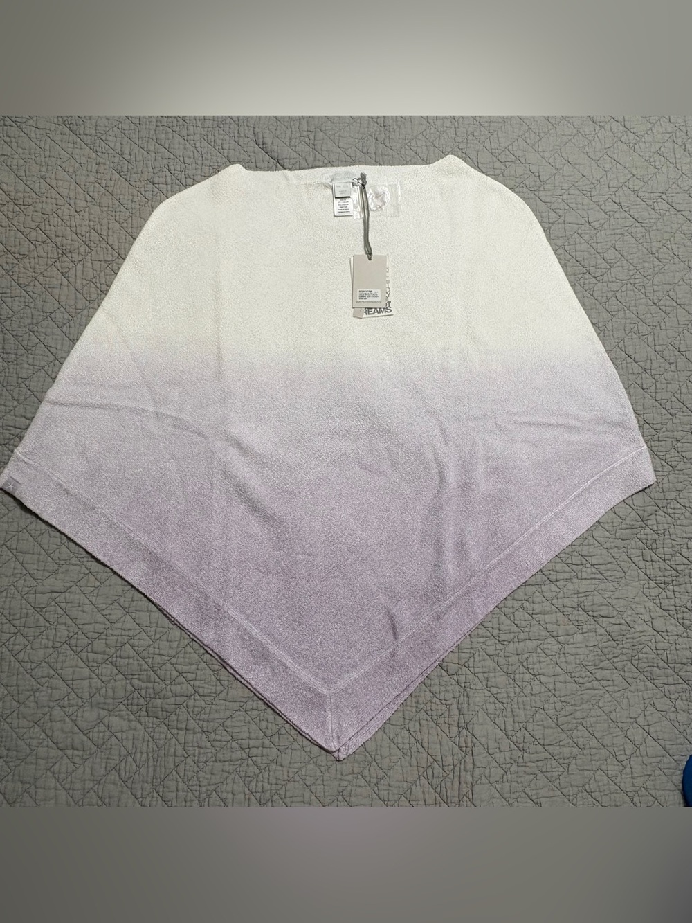 Barefoot Dreams Cozychic Ultralite Shawl OS Ombre Poncho Sweater Pullover Purple